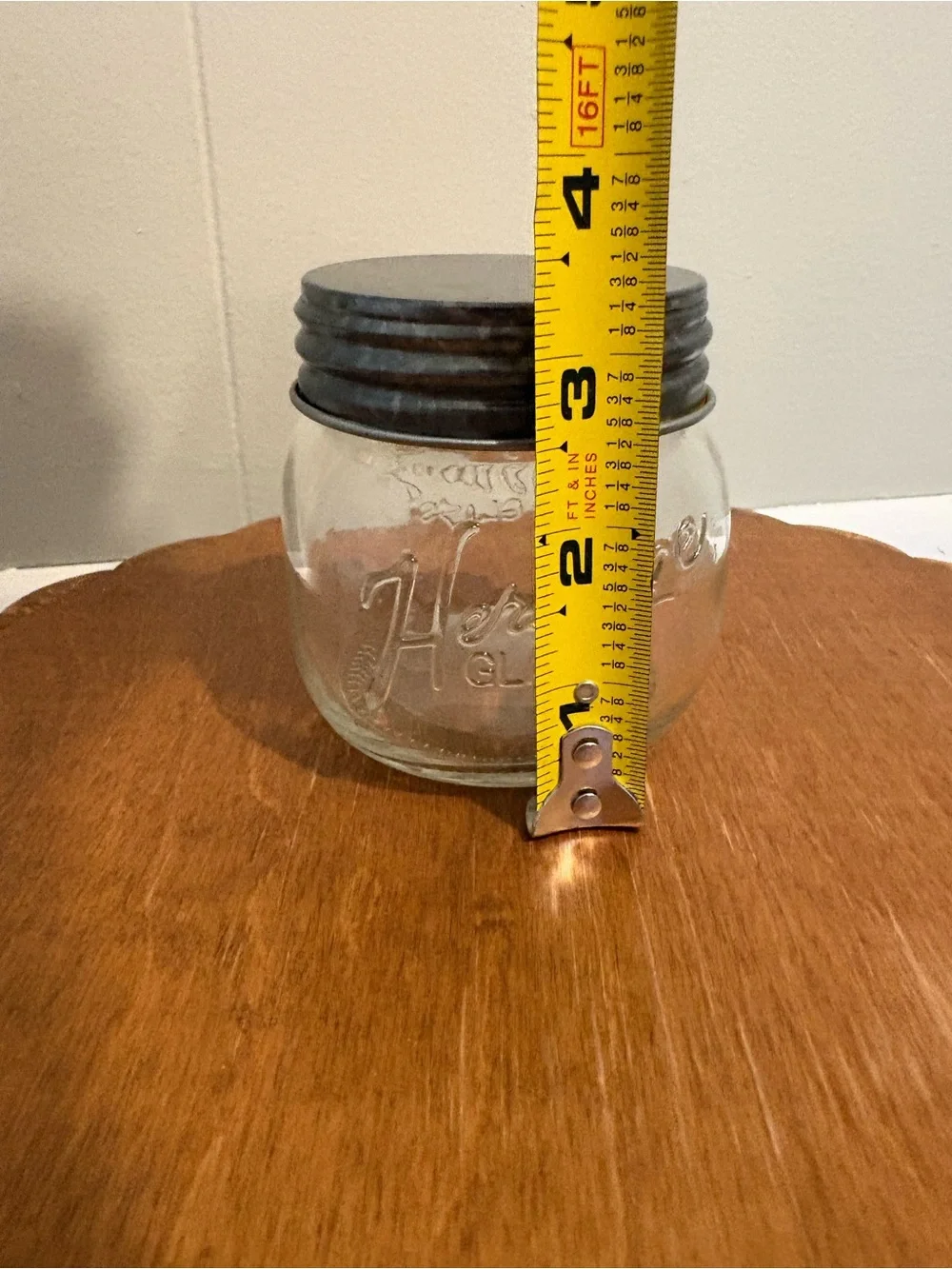 Heritage Glass Round Mason Jar with Metal Lid - Clear
